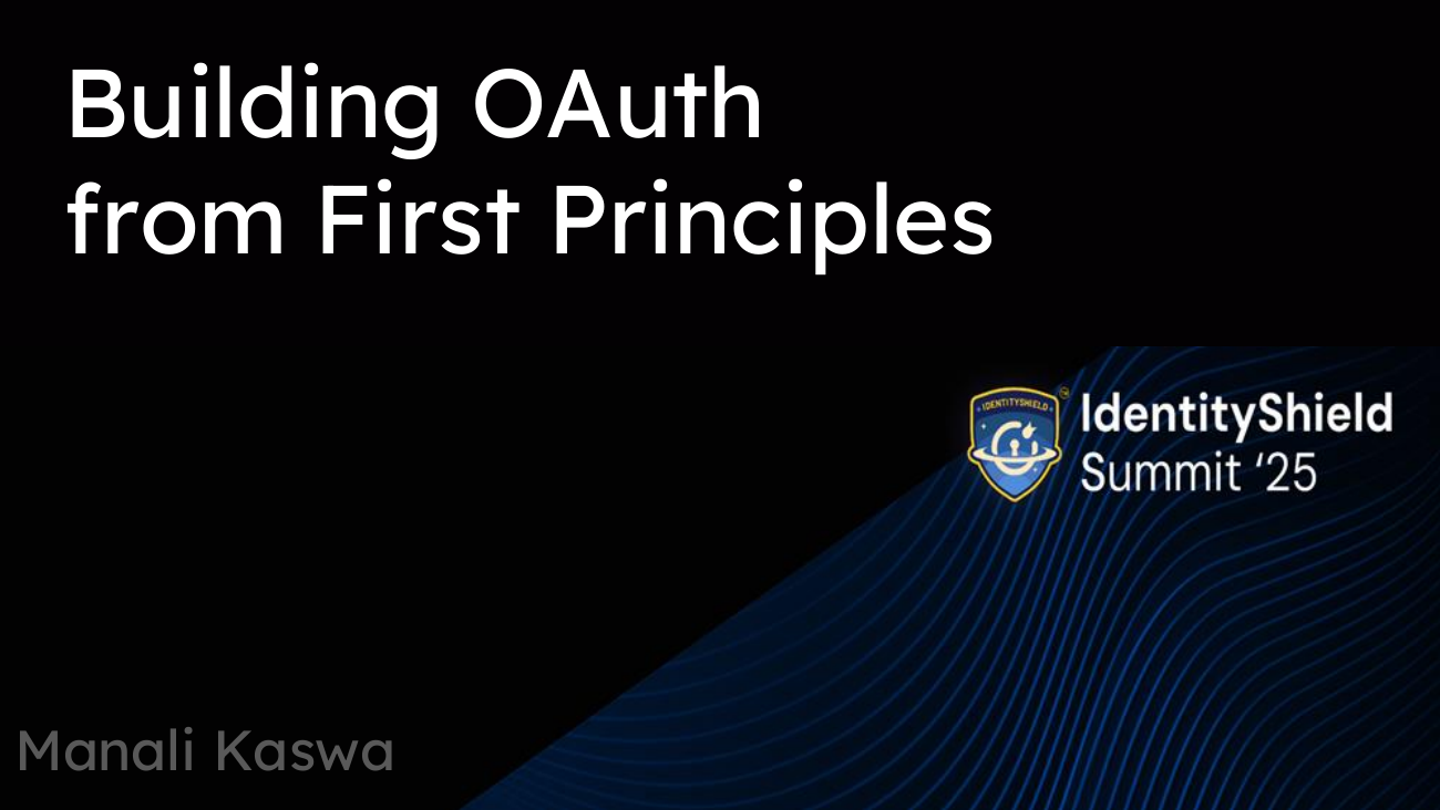 Building OAuth from First Principles — slide 1